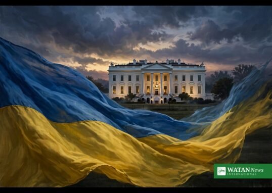 Trump Zelenskiy feud: White House behind Ukrainian flag, symbolic illustration
