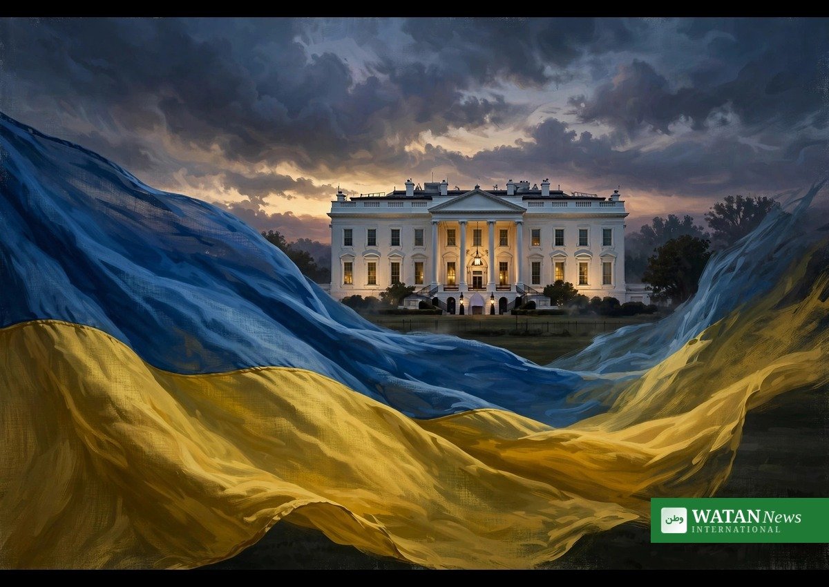 Trump Zelenskiy feud: White House behind Ukrainian flag, symbolic illustration