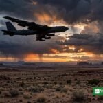US bomber aircraft silhouette representing reported mother of all bombs Iran strike plans