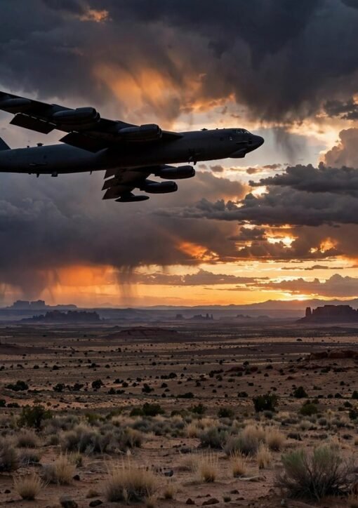 US bomber aircraft silhouette representing reported mother of all bombs Iran strike plans