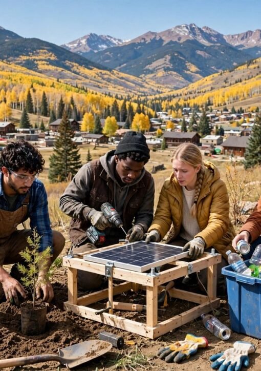 Aspen Youth Ambassador Grant – young people working on a community climate project in a mountain town