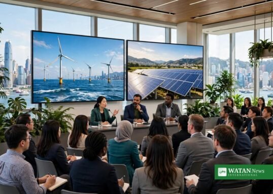 GoImpact Green Tech Summit 2026 Hong Kong climate summit panel with wind turbines and solar panels