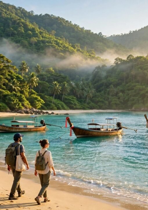 Thailand grøn turisme Koh Tao strand både