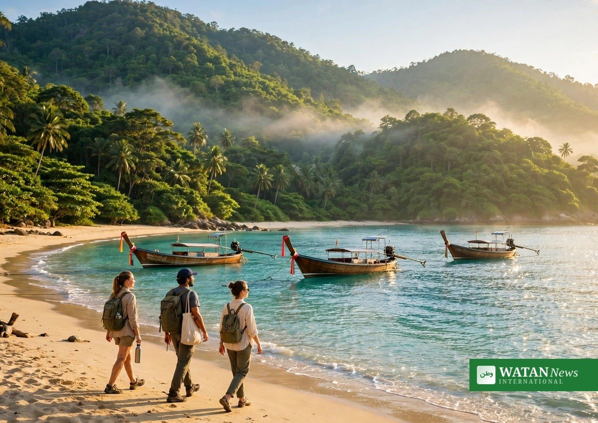 Thailand green travel Koh Tao sustainable tourism beach boats