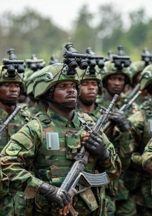 Rwanda Defence Force soldiers on parade
