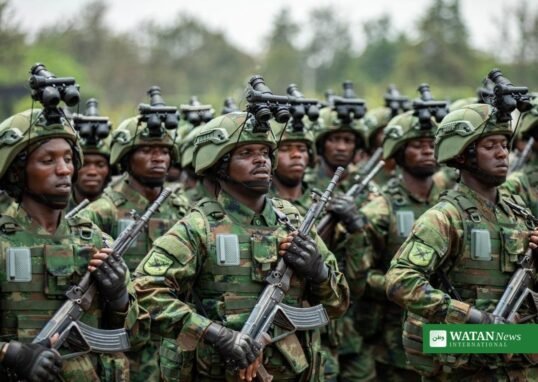 Rwanda Defence Force soldiers on parade