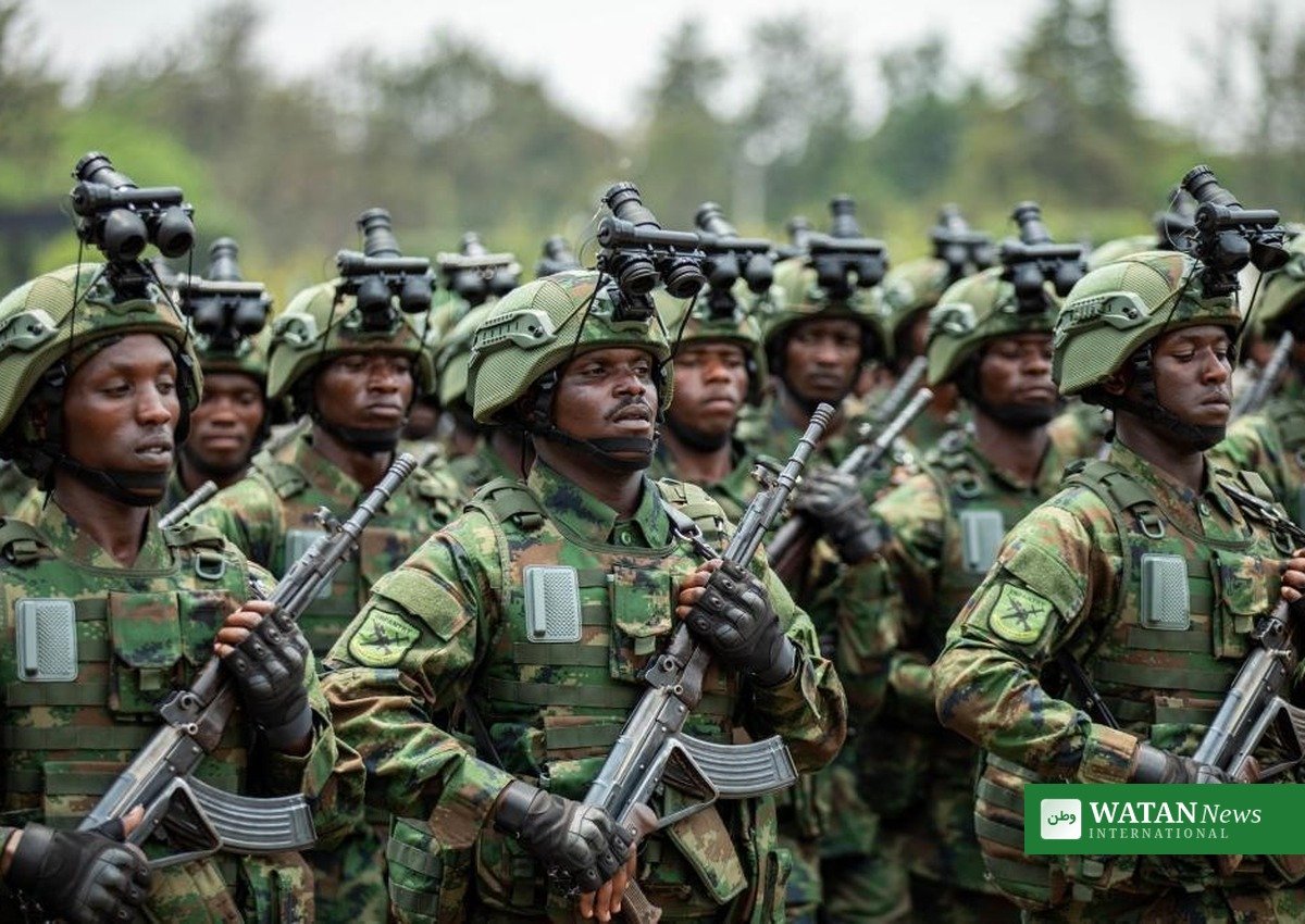 Rwanda Defence Force soldiers on parade