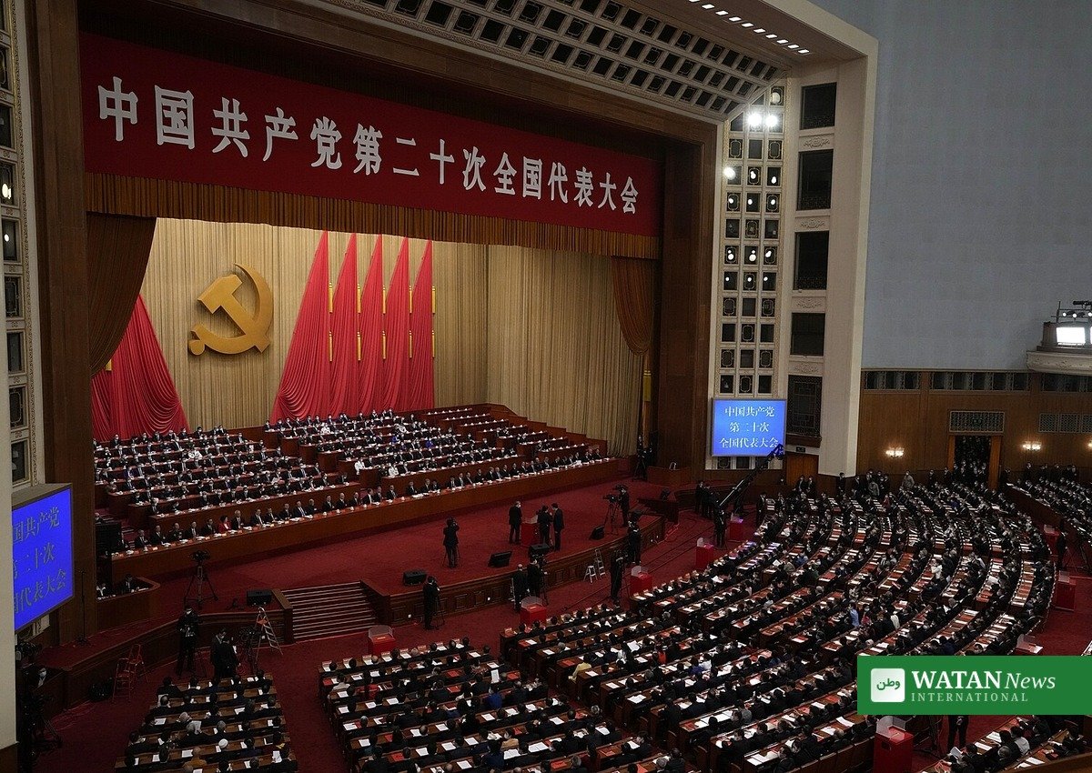 Communist Party gathering in session at the Great Hall of the People in Beijing
