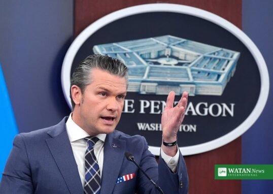 US Defense Secretary Pete Hegseth speaks at the Pentagon