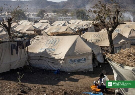 Tents at a displacement camp in Ethiopia