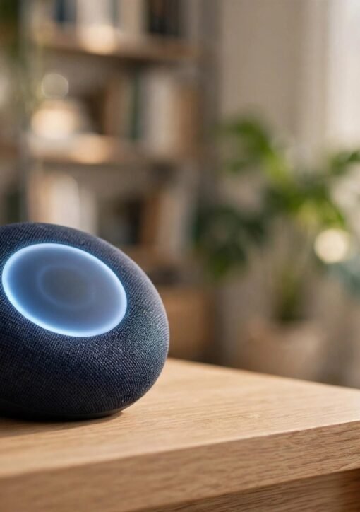 HomePod Mini 2 compact smart speaker with glowing top display