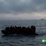 UK-France migration deal: small boat crossing the English Channel at dawn