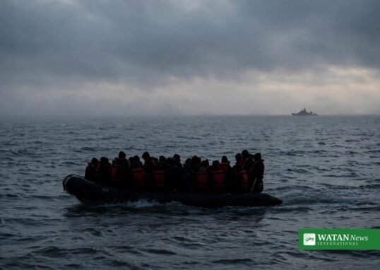 UK-France migration deal: small boat crossing the English Channel at dawn