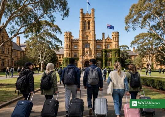 International students on an Australian university campus amid the new Australia student visa transfer rules
