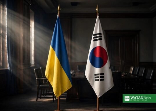 Flags of Ukraine and South Korea in a conference hall – Ukraine South Korea row over North Korean POWs escalates