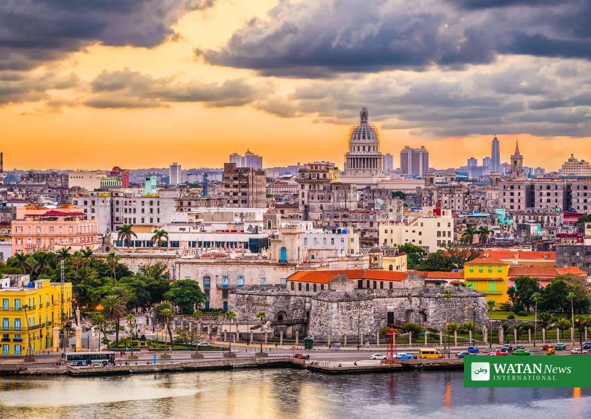 Havana Cuba skyline at sunset