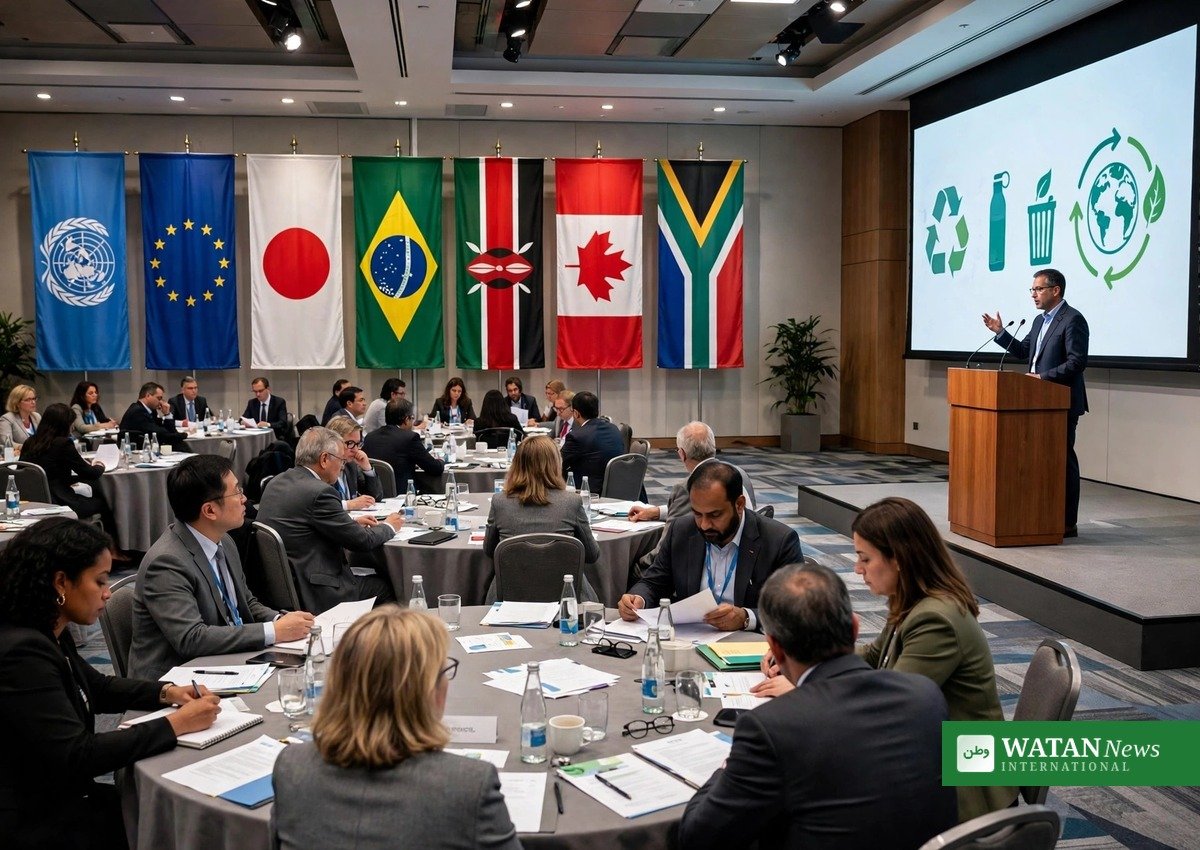Delegates at an environmental workshop discussing life-cycle plastic policy