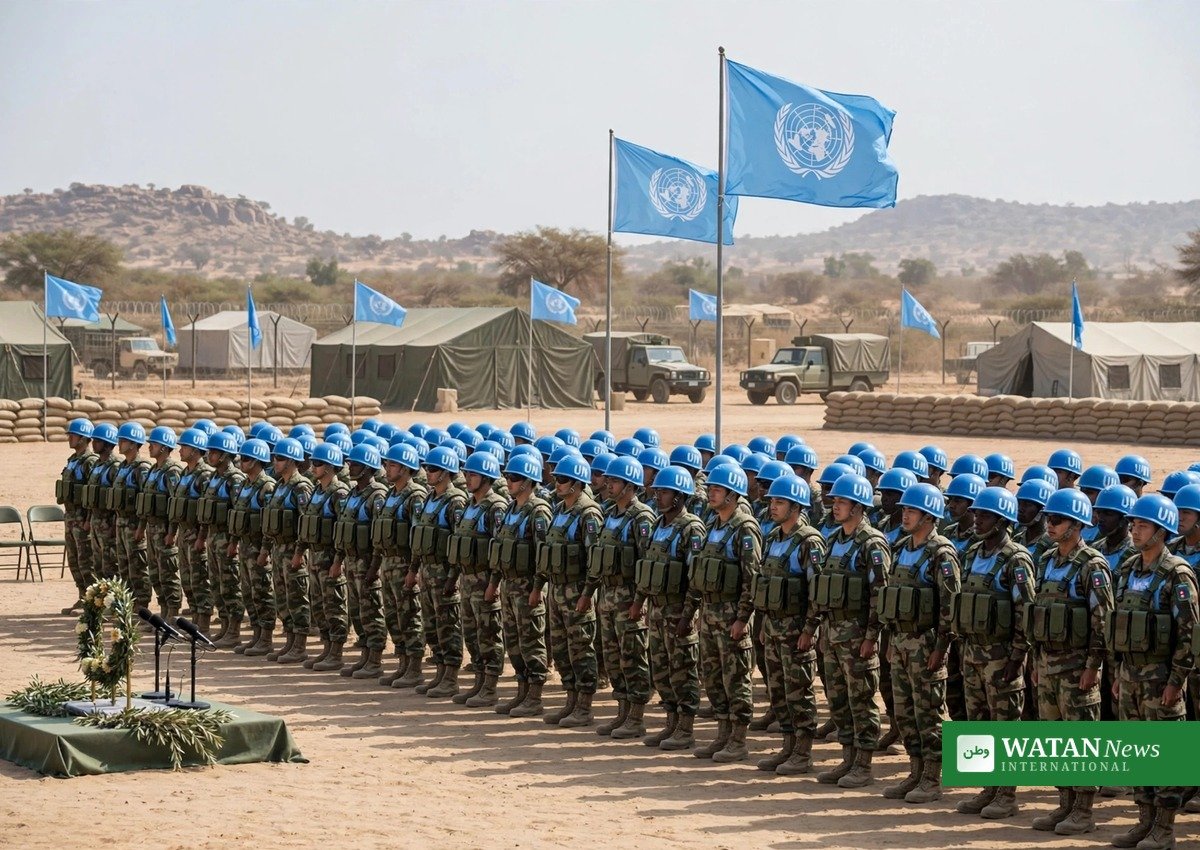 UN peacekeepers in formation, reflecting Pakistan's contribution to global peace highlighted in the Punjab Assembly Speaker national unity address