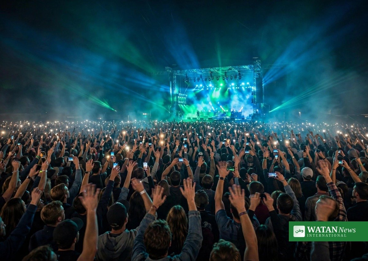 Concert crowd with raised hands at a rock show — Enter Shikari hiatus announced ahead of the band's final tour year