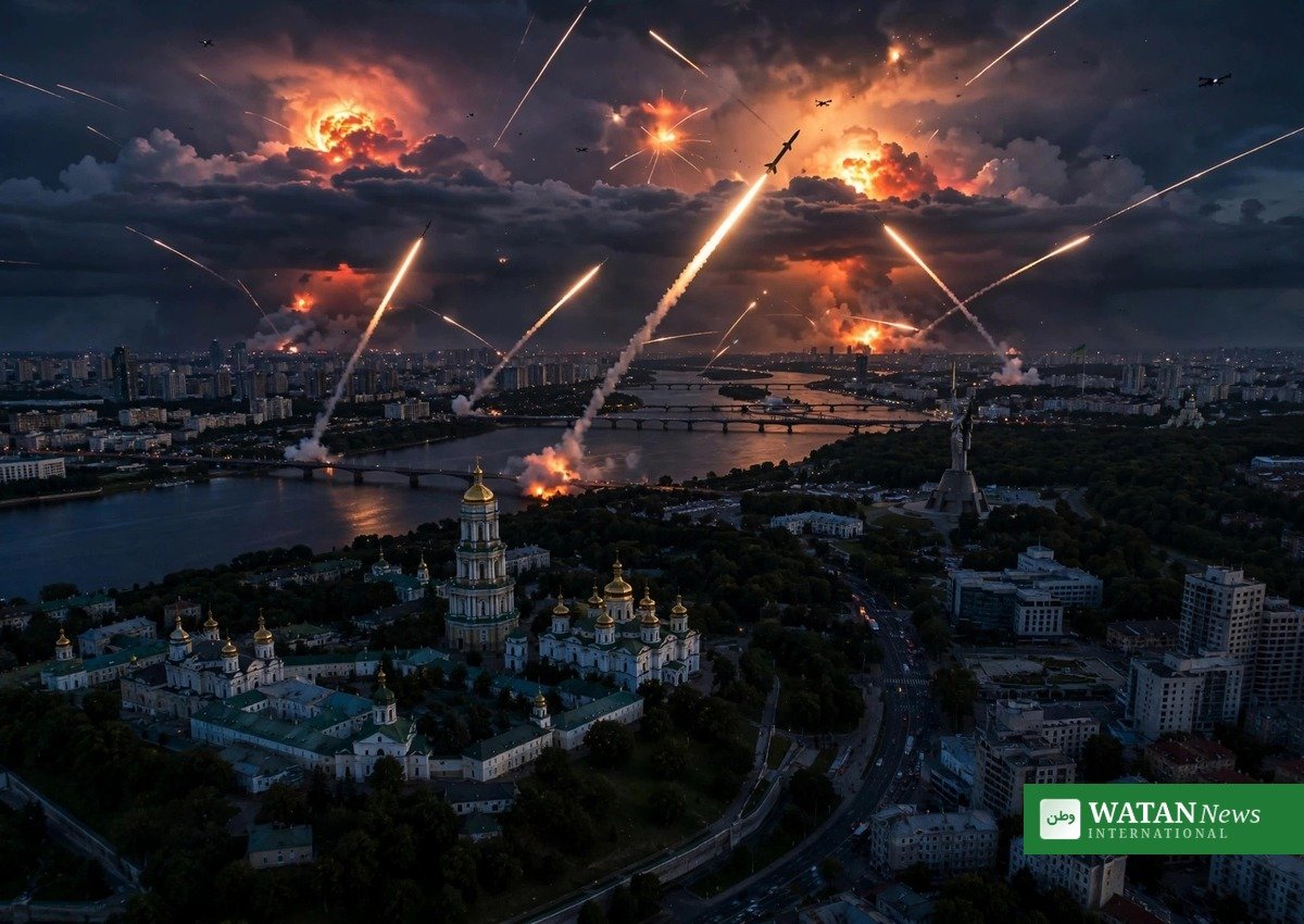 Air defence over Kyiv at night — Russia Kyiv strikes diplomats warning