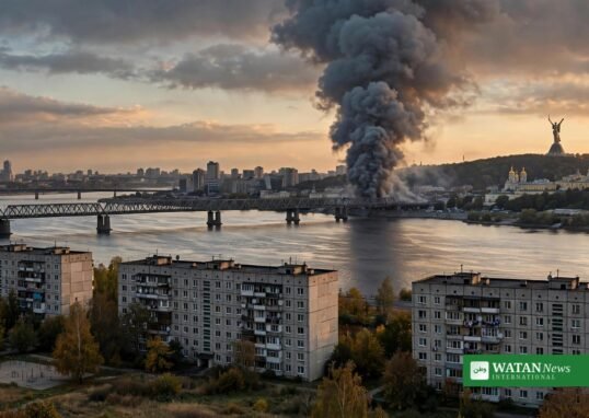 Smoke rises over Kyiv's skyline — Russia Kyiv strikes diplomats warning