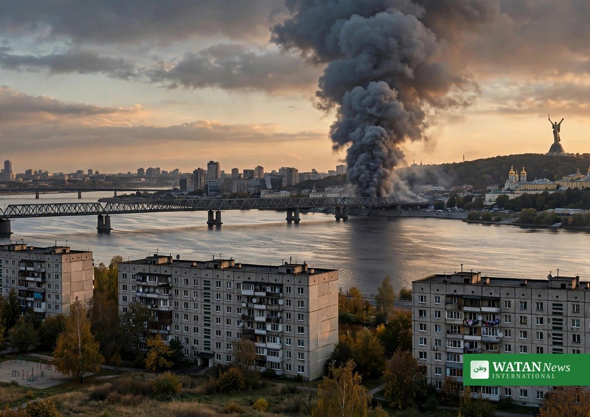 Smoke rises over Kyiv's skyline — Russia Kyiv strikes diplomats warning