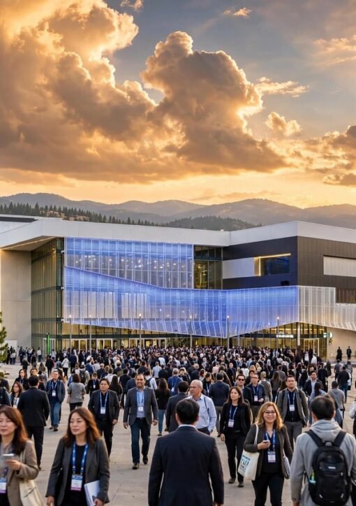 Menneskemængde samlet ved Resilient California Summit i Sacramento