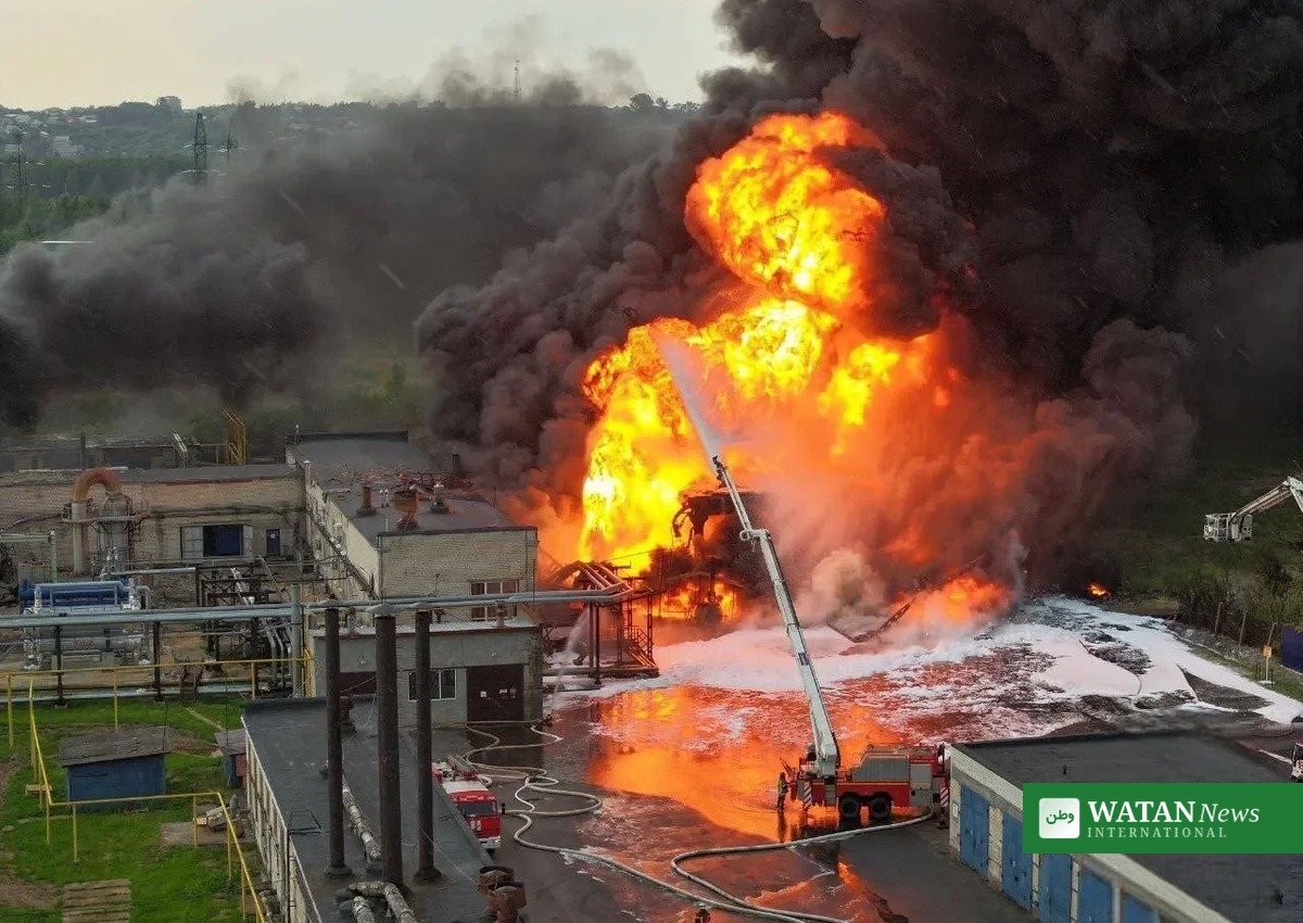 Burning oil refinery after Ukraine resumed strikes as Zelensky defies Trump on energy truce