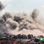 Gaza drone strikes: smoke rises over Gaza after an Israeli drone attack