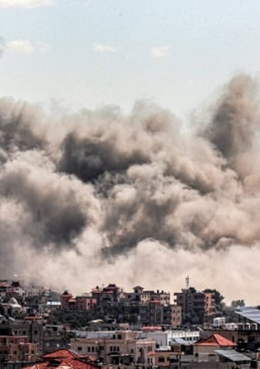 Gaza drone strikes: smoke rises over Gaza after an Israeli drone attack