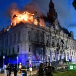Limoges town hall fire: flames engulf the historic Limoges Town Hall roof on October 17, 2026