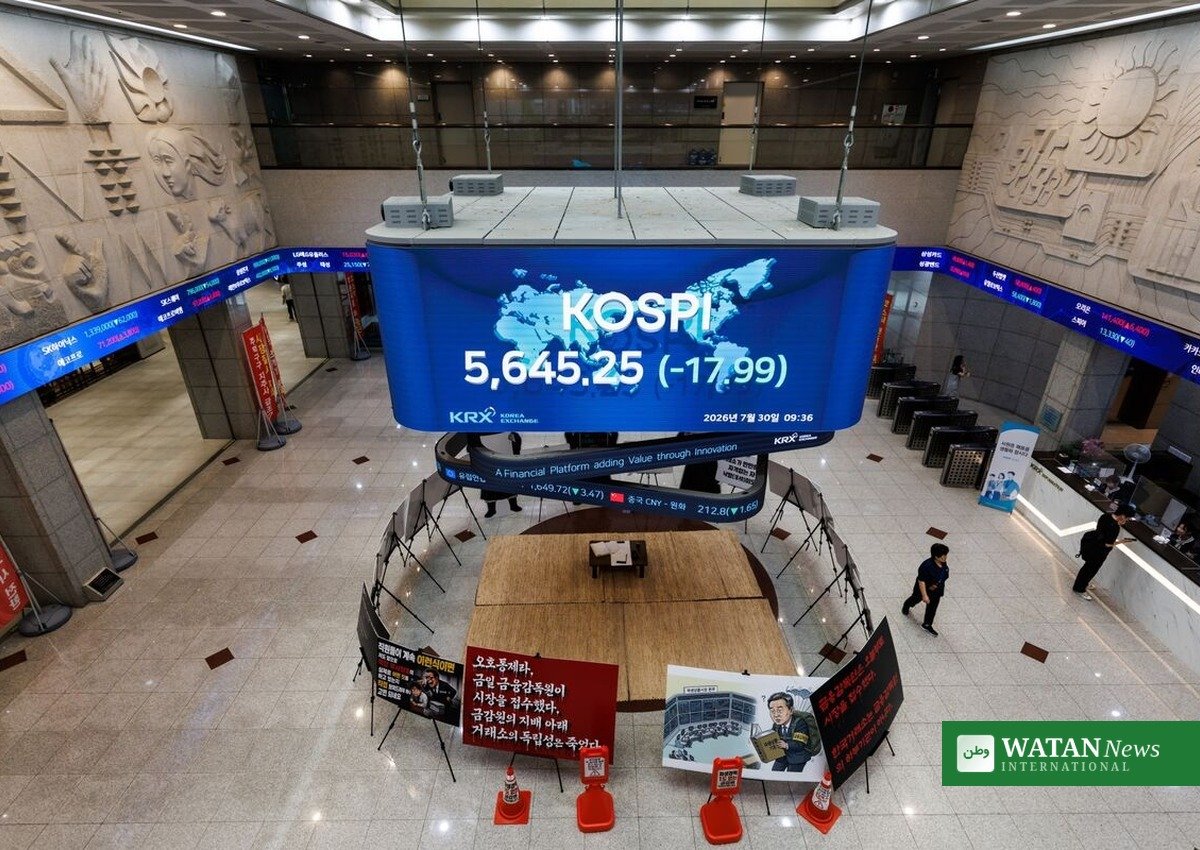 AI stock selloff — KOSPI board at Korea Exchange