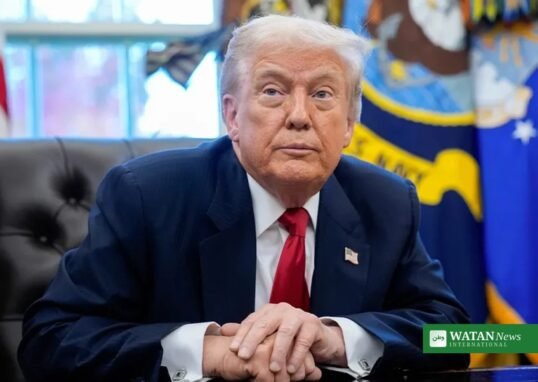Donald Trump after Trump waives Russia sanctions order at the White House