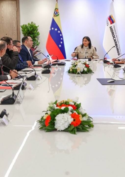 Delcy Rodriguez at Venezuela hydrocarbons meeting on Venezuela oil investment deals