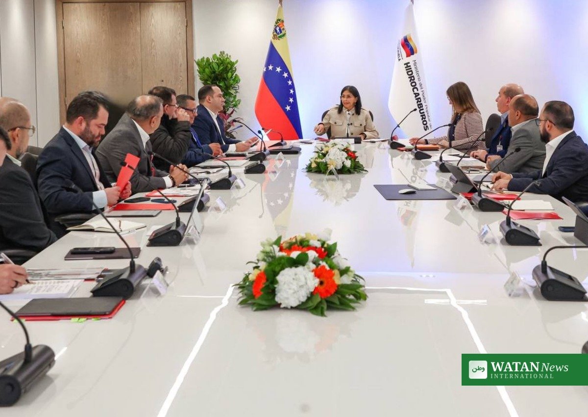 Delcy Rodriguez at Venezuela hydrocarbons meeting on Venezuela oil investment deals