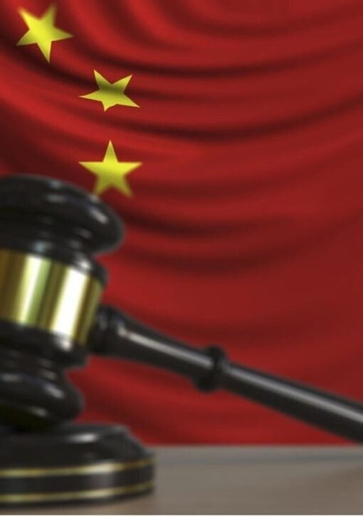 Chinese court gavel with China flag — China kindergarten lead poisoning verdict