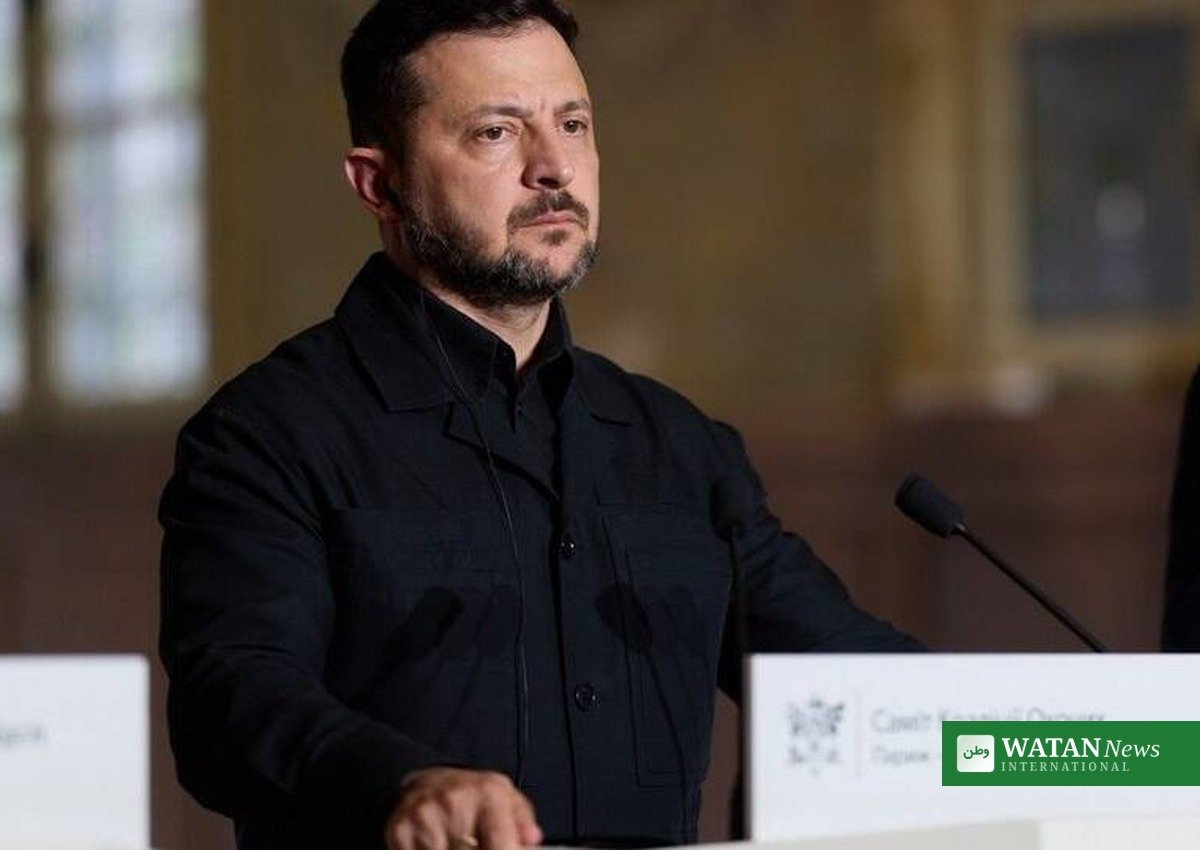 Ukraine's President Volodymyr Zelenskyy speaking at a press conference
