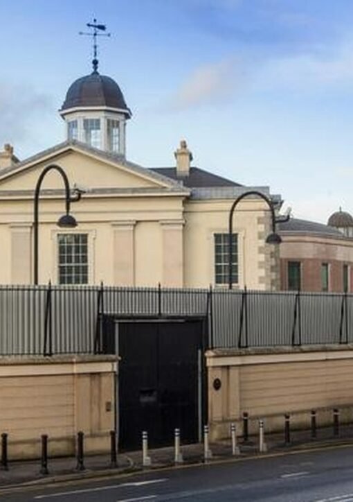 Newry Crown Court, where Jeffrey Donaldson was sentenced to 15 years in prison
