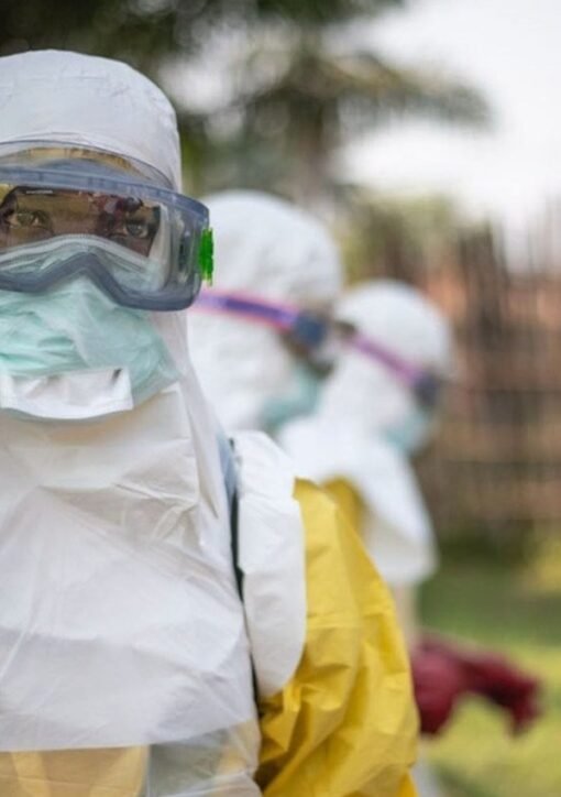 Nigeria Ebola case — health worker in protective gear during the Bundibugyo Ebola outbreak response in Africa