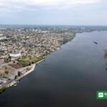 Oleshky ceasefire Kherson Dnipro aerial view