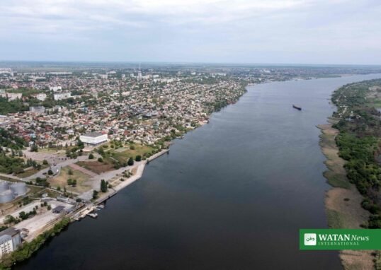 Oleshky ceasefire Kherson Dnipro aerial view