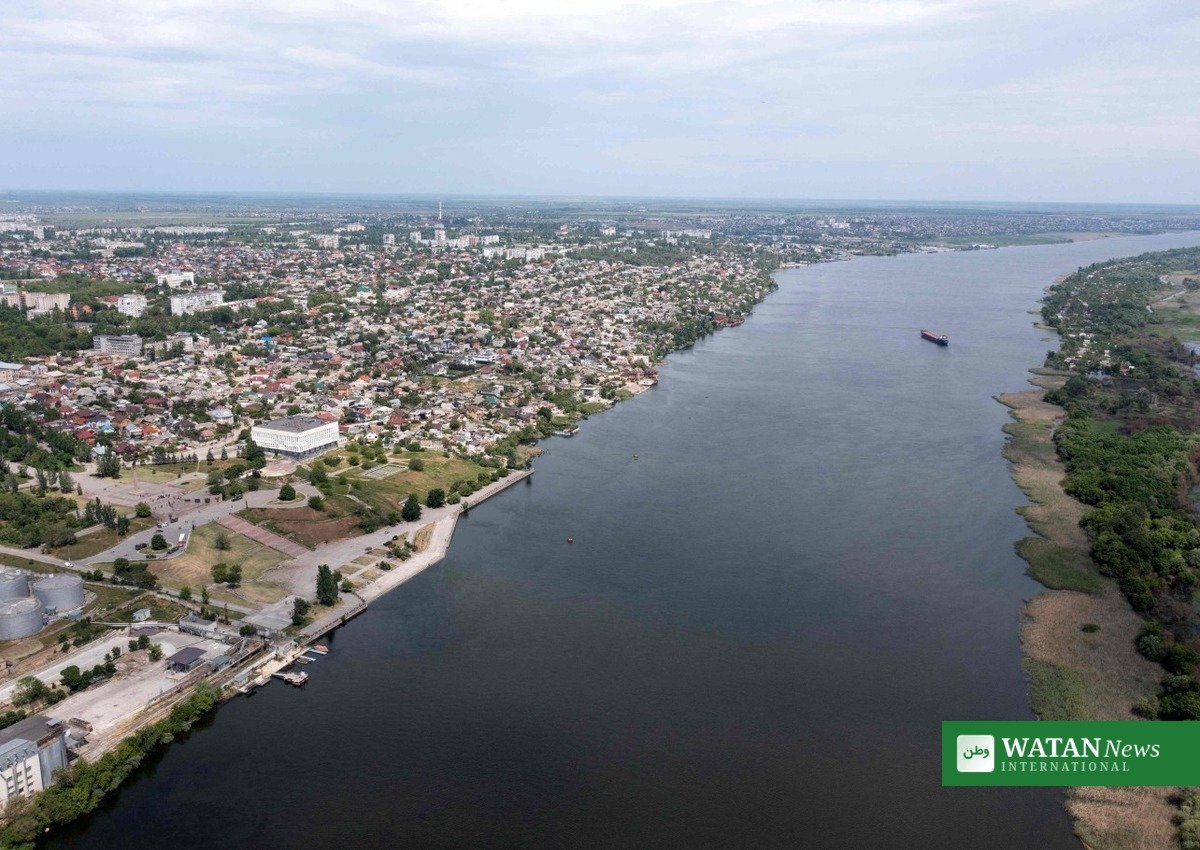 Oleshky ceasefire Kherson Dnipro aerial view
