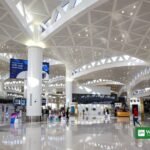 Houthis Riyadh airport warning: interior of King Khalid International Airport terminal in Riyadh