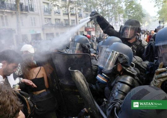 French police clash with protesters in Paris during France curfews amid riots