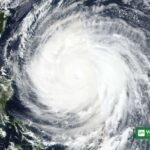 Taiwan land warning Typhoon Champi satellite view