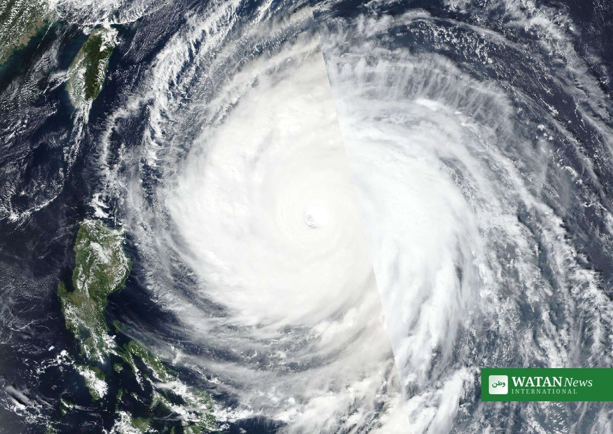 Taiwan land warning Typhoon Champi satellite view