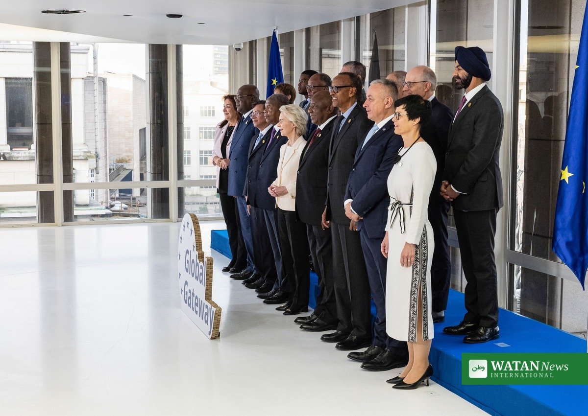 EU trade tools von der Leyen: Ursula von der Leyen with fellow leaders at the Global Gateway Forum in Brussels