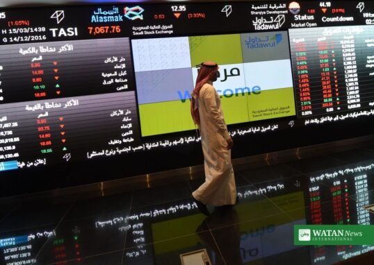 Gulf markets fall oil $111: Saudi Stock Exchange trading board