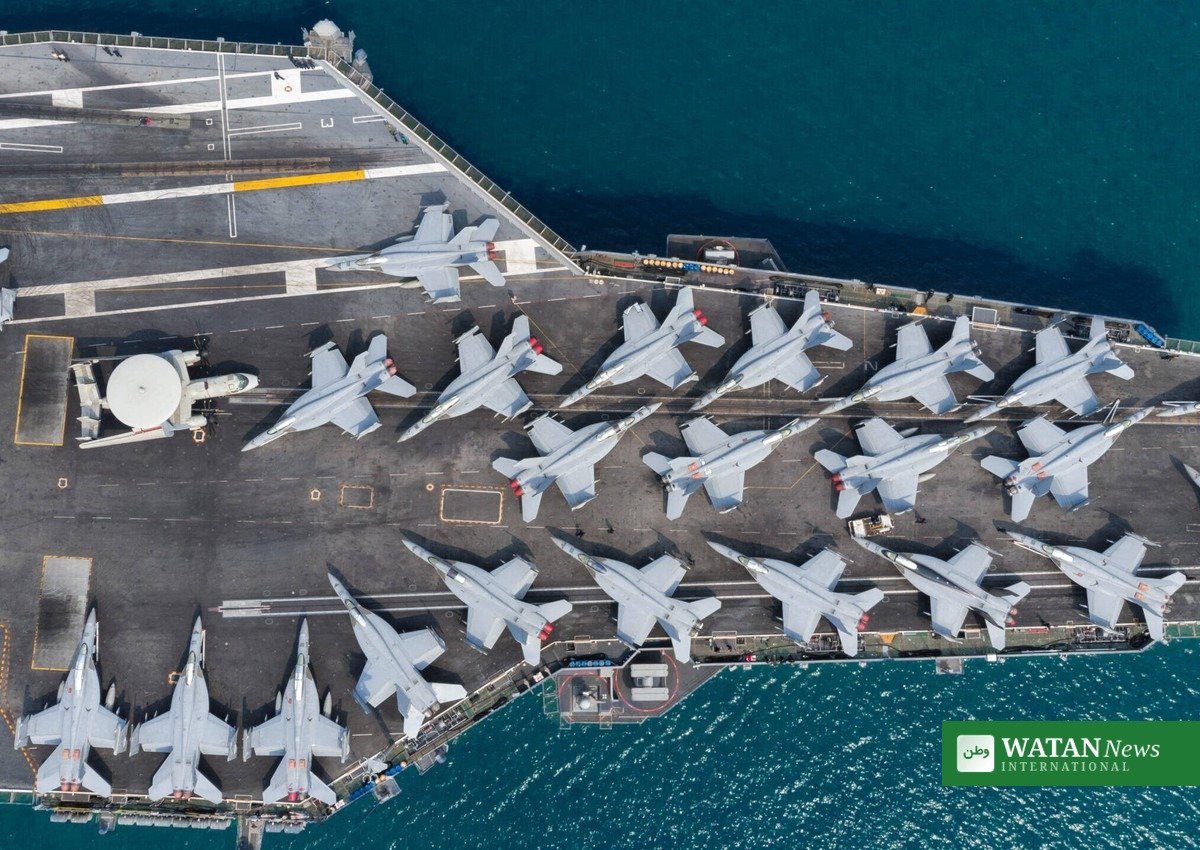 US Israel Iran strike plans: fighter jets lined up on an aircraft carrier deck