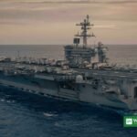 US Israel Iran strike plans: a US aircraft carrier at sea